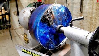 Wood turning a Epoxy Resin Bowl - Inconvenience and Nasty Surprise