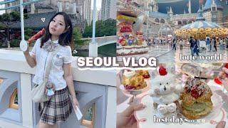  SEOUL VLOG: lotte world, han river picnic with friends, last days in korea 