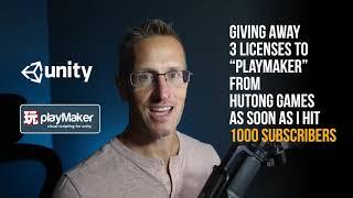WIN 1 of 3 Playmaker Licenses the Visual Scripting tool for Unity to help me reach 1000 subscribers
