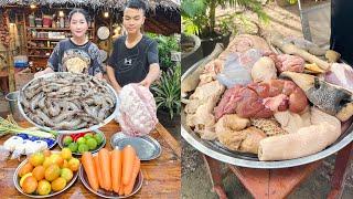 "Beef Tripe, Shrimp Tom Yum Recipe" Mommy Chef Sros cook and eat | Cooking with Sros