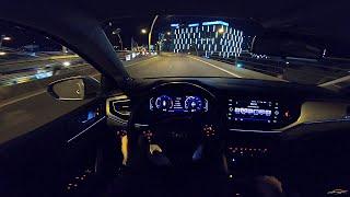 Chill Night Drive Car Huge Bridge Over The City POV Experience Car Driving