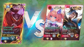 GLOBAL HAYABUSA Vs LING X ANGELA SOLO RANK |TOP GLOBAL HAYABUSA -Mobile Legends