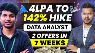 4 LPA to 142% SALARYHow DATA ANALYST CRACKED 2 OFFERS IN 7 WEEKS | DETAILED ROADMAP 