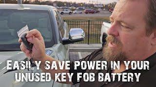 Powering down an unused key fob to save the battery