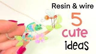 5 cute Jewelry ideas with wire and Resin- DIY