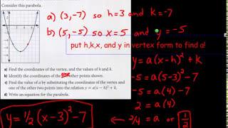 How to Determine the Value of 'a' Given the Graph of a Parabola