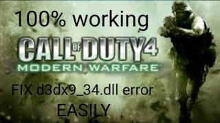 FIX d3dx9_34.dll error ON CALL OF DUTY 4 MW