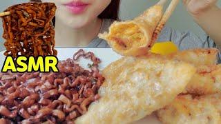 ASMR MUKBANG️/Black Bean Noodles, Kimchi Fried Dumpling/Eating Sounds/Real Sounds/Food show