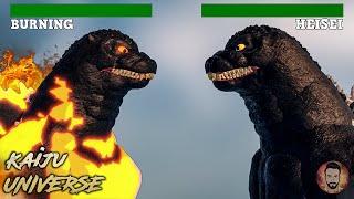 Burning vs Heisei Godzilla Fight With Healthbars 