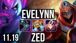 EVELYNN vs ZED (JUNGLE) | 10/0/3, Rank 6 Eve, Legendary, 600+ games | BR Challenger | v11.19