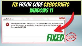 How to Fix Error Code 0x80070570 windows 11