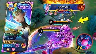 SAVAGE + 43 KILLS!! KARINA 3x WISHING LANTERN IS TOTALLY BROKEN!!! - Mobile Legends