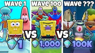 $1 GEM VS $1000 GEM VS $100,000 GEM LOADOUT (SpongeBob Tower Defense)