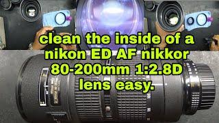 how to clean the front element on a nikon ED AF nikkor 80-200mm 1:2.8 D lens.