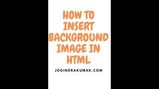 HOW TO INSERT BACKGROUND IMAGE IN HTML #html #css  #shorts