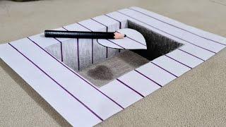 easy 3d drawing on paper 3 boyutlu çizimler kolay 3d çizim