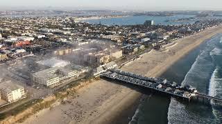 Downtown San Diego from above Pacific Beach in 4k