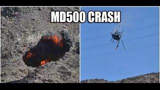 MD500 Helicopter crash after hit power lines