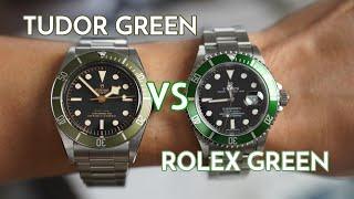 Rolex Submariner Kermit 16610LV VERSUS Tudor Black Bay Harrods - The Better Green Diver?