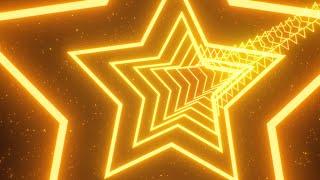 Flying Slowly Through Bright Glowing Gold Sparkle Yellow Star Tunnel 4K 60fps Wallpaper Background