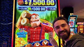 UNBELIEVABLE SURPRISE on this NEW Timber Jack Slot Machine at Agua Caliente!