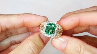 No Oil Crystal Emerald Ring at 3.69 carats by Kat Florence KF07014