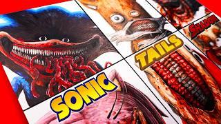 HORROR Artist Draws SONIC Characters as Monsters ️ (Shin Sonic Tapes)