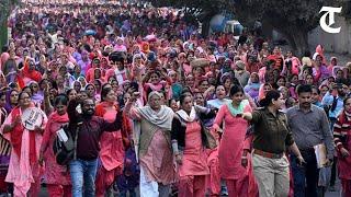 Anganwadi workers swarm Panchkula, stage protest