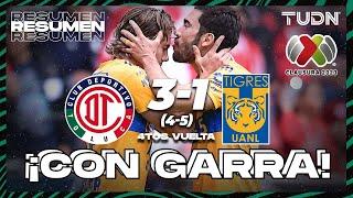 Resumen y goles | Toluca 3 (4)-(5) 1 Tigres | CL2023 - 4tos | TUDN