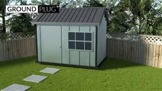 GroundPlug® Twister™ shed footings