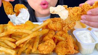 ASMR FRIED CHICKEN AND FRIED SHRIMP MUKBANG (Eating Sounds) | Popeyes Fast Food | ASMR Phan