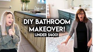 DIY BATHROOM MAKEOVER ON A BUDGET | RENTER FRIENDLY