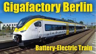 New battery-electric train to Giga Berlin (uncut footage)