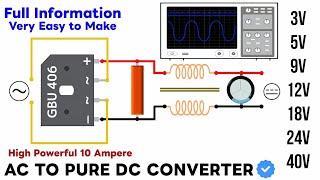  Pure DC Rectifier Circuit। AC to DC Converter।full bridge rectifier