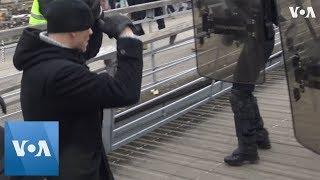 Protester 'Boxes' with Police at Paris Demonstration