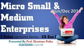 ECL = MSME Devlopment Act 2006 For JunDec 2016 Exams
