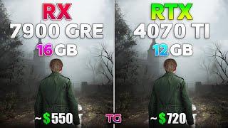 RTX 4070 Ti vs RX 7900 GRE - Test in 10 Games