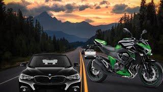 Kawasaki Z750 overtaking 4 cars and a truck.|overtake accelerate Kawasaki z750.