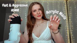 FAST AND AGGRESSIVE ASMR TRIGGERS WITH ACRYLIC NAILS