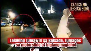 Lalaking tumawid sa kalsada, tumagos sa motorsiklo at biglang naglaho! | Kapuso Mo, Jessica Soho