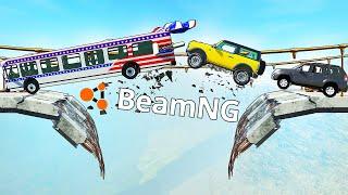 АВТОБУС ОПЯТЬ ВЕРНУЛСЯ! ПОЛИЦИЯ США В ШОКЕ!!! - РАНДОМНЫЕ ПОГОНИ В  BEAM NG MP Мультиплеер