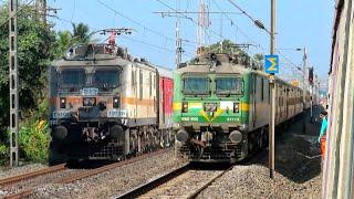 Dangerous Parallel Train Race | NJP SHATABDI+ TEBHAGA Exp Parallelly Overtake Our Howrah Bound Local