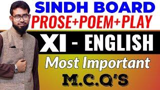 XI - English || MCQs Preparation || Prose+Play+Poem