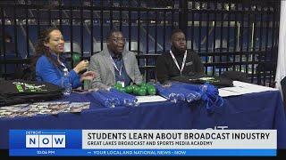 Students learn about the broadcast industry at Ford Field