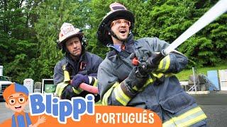 Blippi Música dos Bombeiros | Músicas Infantis | As Aventuras de Blippi