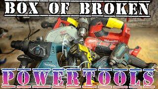 Repairing a Box of Broken PowerTools, Makita, Milwaukee and Dewalt.