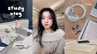 study vlog ⋆˚ daily uni life, going to lectures, 11PM library study, lots of reading, productive