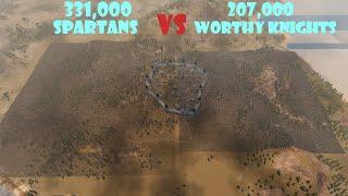 331,000 Spartans vs 207,000 Worthy Knights | Village Fight | Ultimate Epic Battle Simulator 2