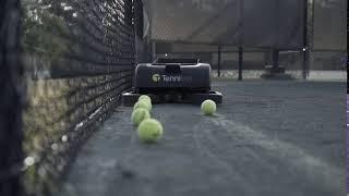 Tennibot against the fence