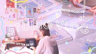 STUDIO VLOG  Making kawaii LETTER SETS / Making DIY STATIONERY products / PATREON CREATOR